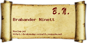 Brabander Ninett névjegykártya